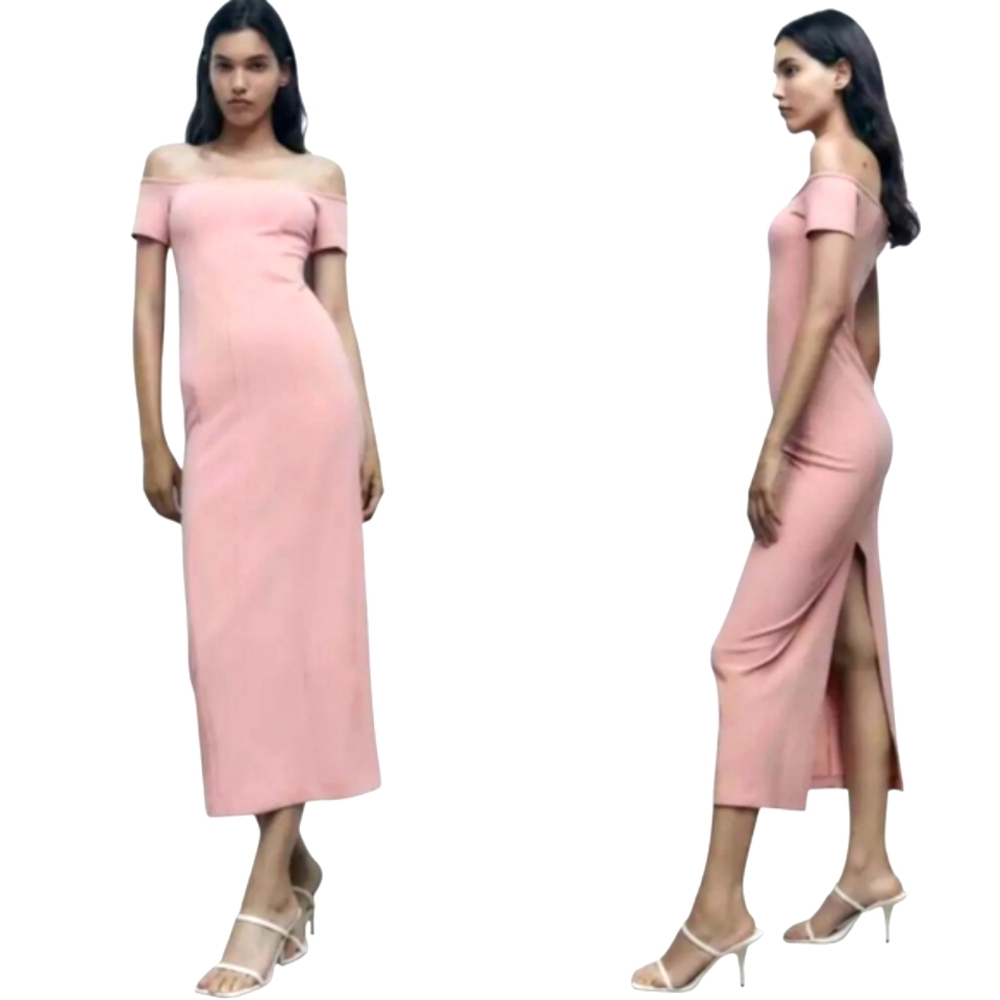 Zara Off-Shoulder Bodycon Zipper Dress